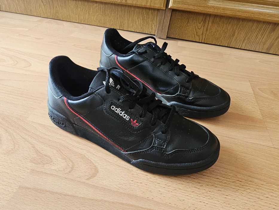 Buty Adidas Continetal 80 38 (24,5cm) czarne skóra skórzane