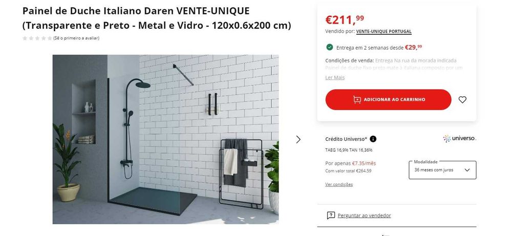 NOVO - Painel de duche 100x200 cm 6mm