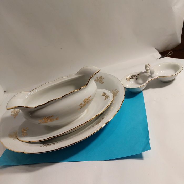 Сервиз, Чехия,  старый, Антикварный, посуда,  тарелки,  соусник