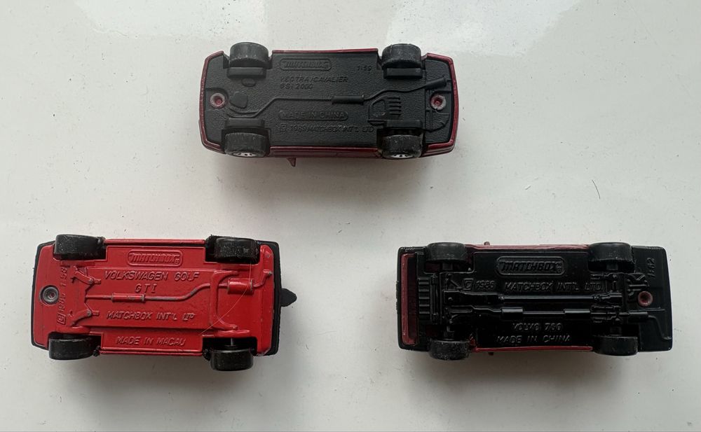 Zestaw Matchbox Volkswagen Golf GTI Volvo 760 Vectra Cavalier stare