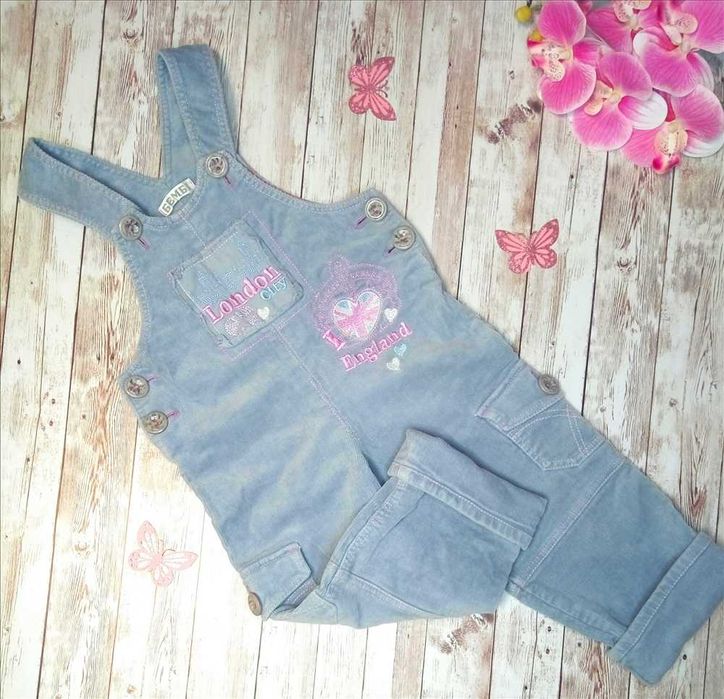 Вельветовый полукомбинезон для девочки