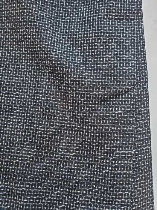 Japońskie czarne haori męskie w kratkę z ozdobną podszewką narzutka