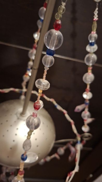 Lampa sypialnia pokój dziewczynki etno koraliki