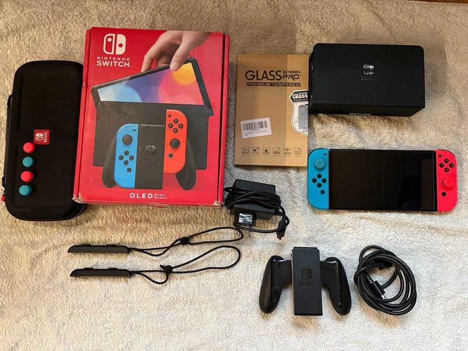 Nintendo Switch OLED 64GB CFW (sysMMC) Kefir MODCHIP Picofly Karta microSD 256GB Etui
