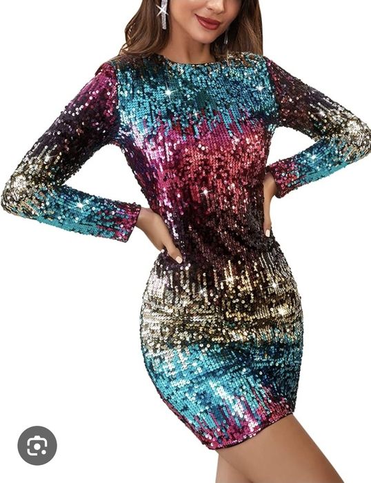 Sukienka imprezowa z cekinami r.M