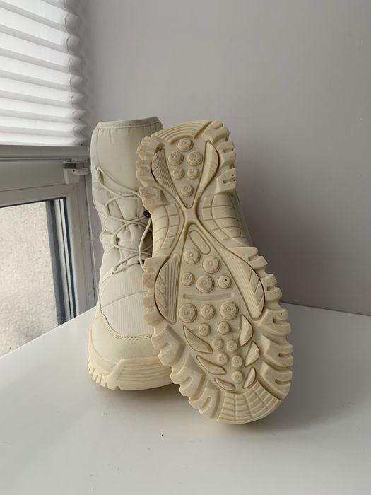 Сапоги білі айворі лижні зимові теплі