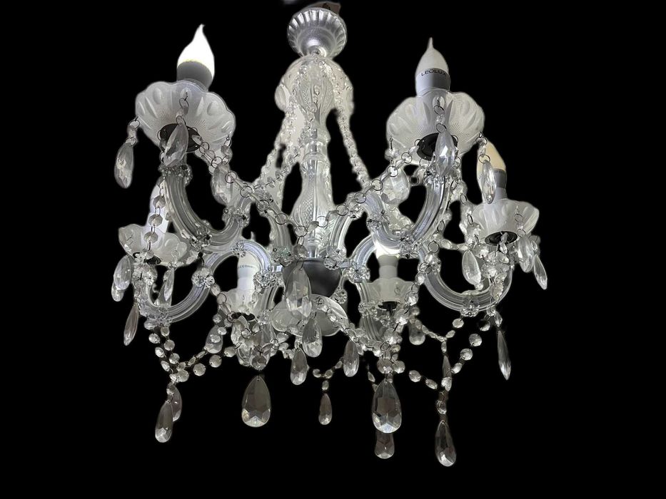 Lampa żyrandol glamour typ kryształowy, chrom do salonu, sypialni