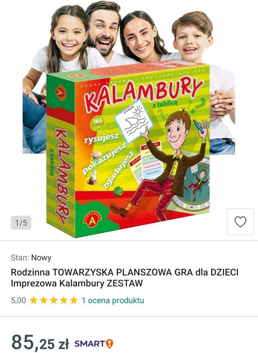 Kalambury wydanie Big z tablica Nowe gra