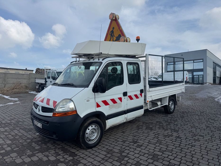 Renault Master Wywrotka Brygadówka Tablica LED Trójkąt Ostrzegawczy Robote Drogowe  Kraty podwyższenia wysokie burty wywóz śmieci  liści