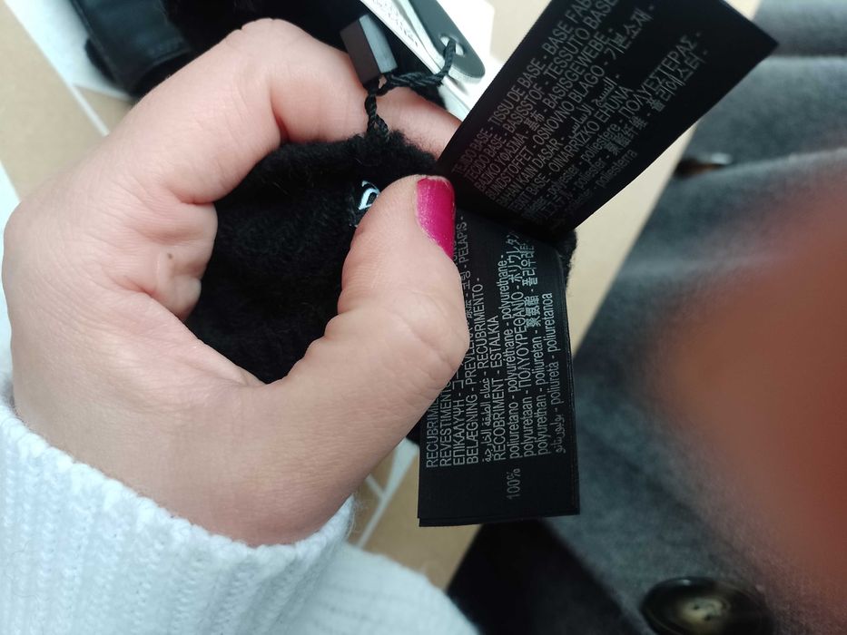 ZARA/ długie, czarne rękawiczki z Madrytu, NOWE
