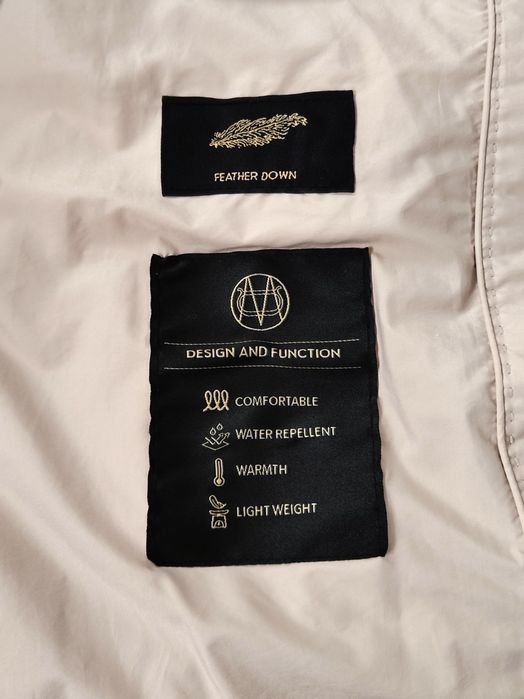 Kurtka zimowa Massimo dutti 36 S różowa pudrowy róż puchowa pikowana