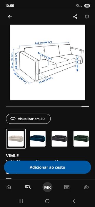 Sofá Ikea 3 lugares