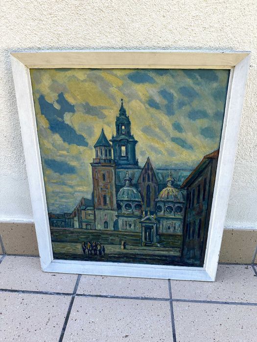 Obraz olejny – T. Czekaj, „Zaułek Krakowa” – Wawel / Katedra Wawelska