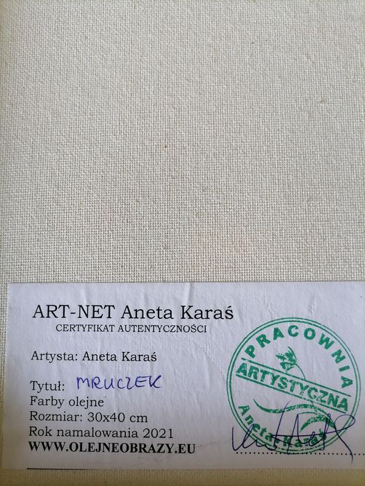 Aneta Karaś, obraz olejny, 30/40