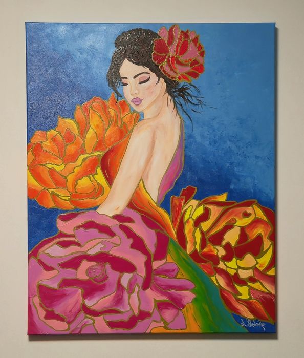 Obraz  " W ogrodzie obfitości " 80 × 100 cm.