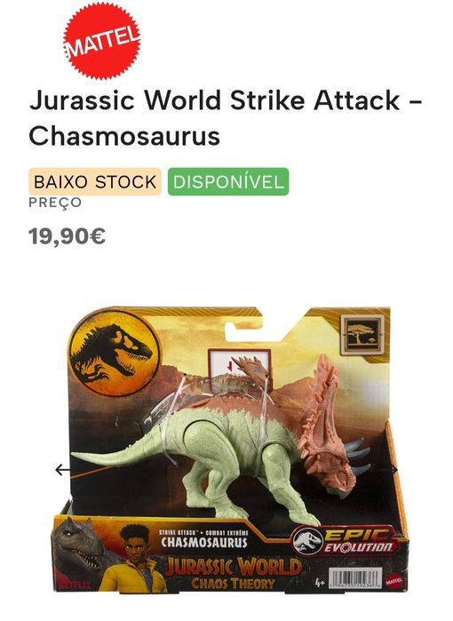 Dinossauros Allossaurus e Chasmossauro Mattel Oficiais