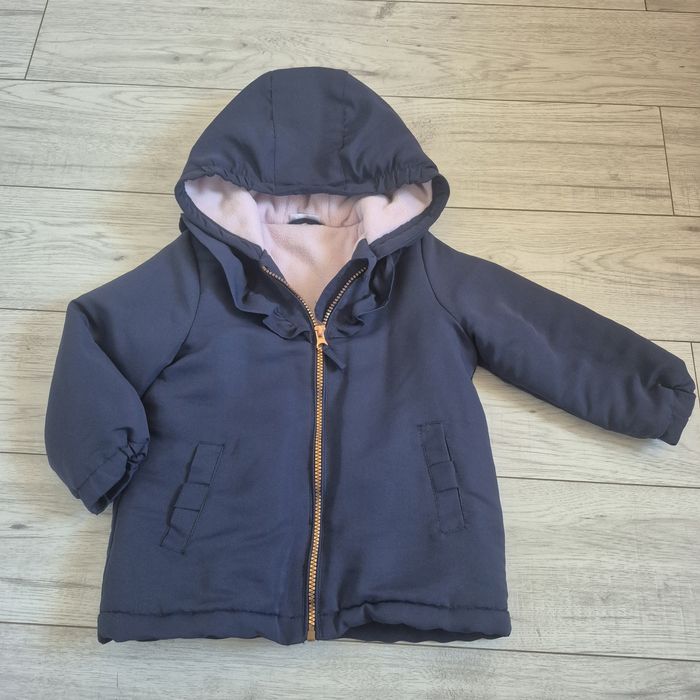 Nowa, Granatowa kurtka przejściowa na polarku dla dziewczynki, Pepco,