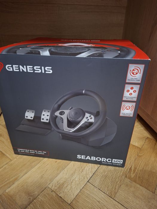 Kierownica wyścigiwa z pedałami genesis seaborg 400