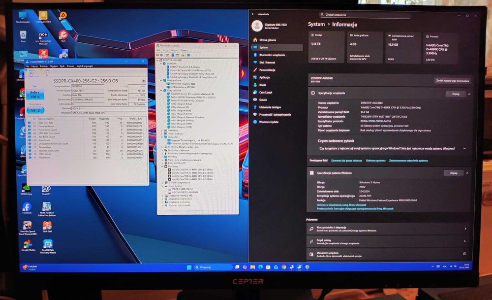 Komputer i5-4690K/GTX980/16GB/256+1TB/Win11/Wi-Fi