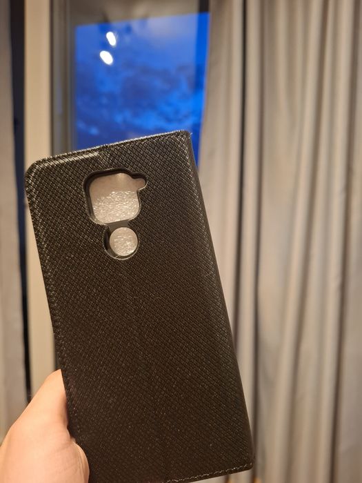 Etui Xiaomi Redmi Note 9 czarne magnetyczne z klapką plus szkło hartowane