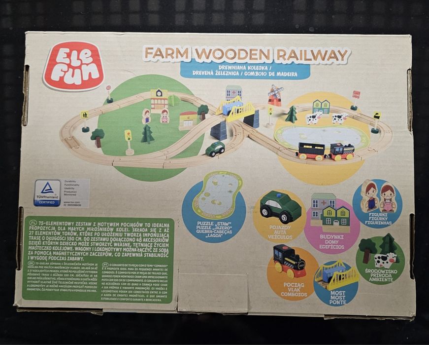 Drewniana kolejka z elrktryczna ciuchcią EleFun