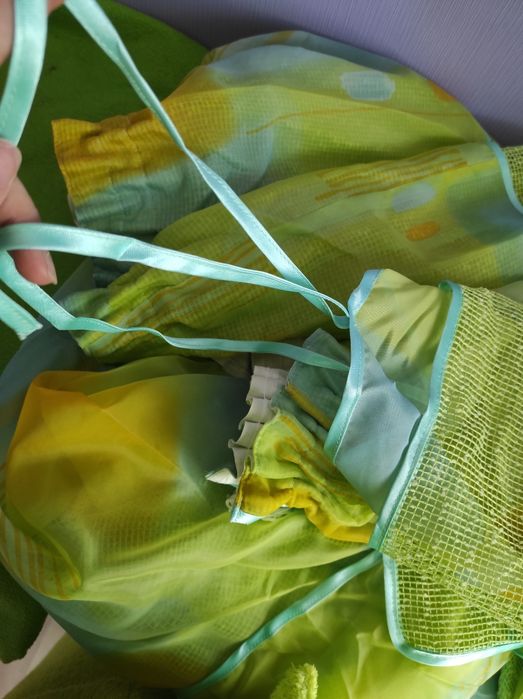 Тюль зелена і сітка