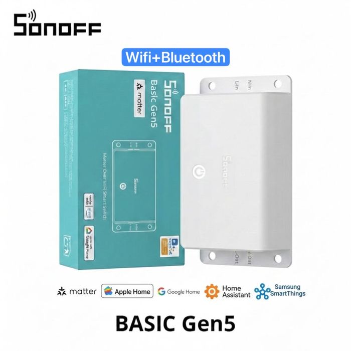 Sonoff Basic 1GS Gen5 Matter, Розумний дім, Wifi + Bluetooth Ewelink