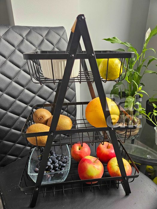 Stojak z koszykami na owoce warzywa do kuchni akcesoria 3 poziomy