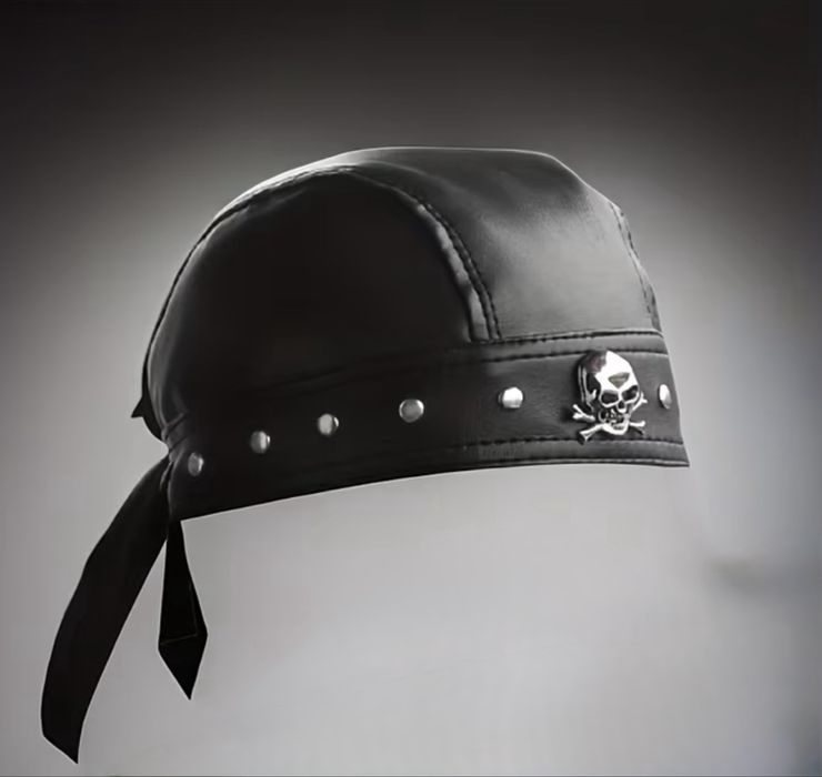 Czapka męska skórzana bandana