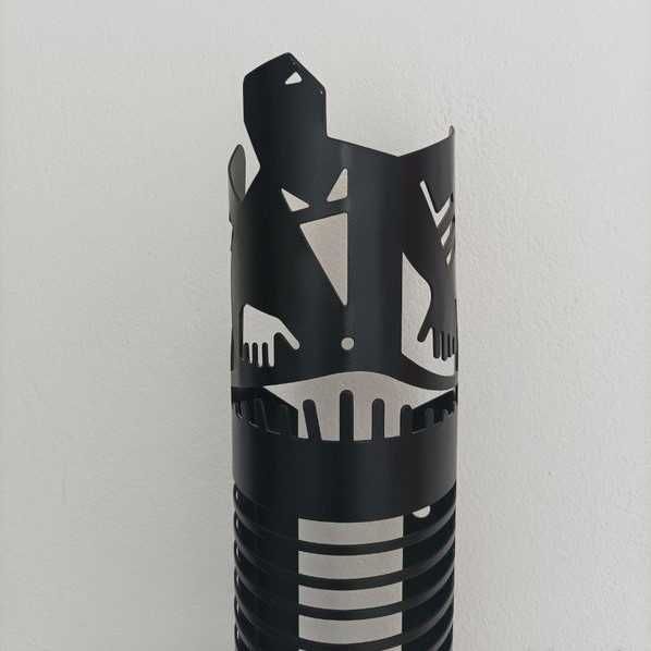 Porta CDs metálico vertical preto