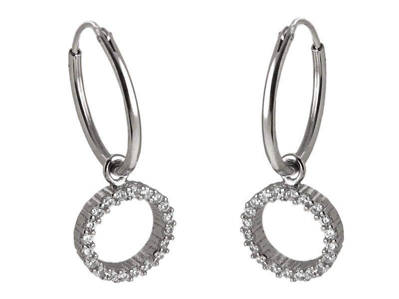 Kolczyki Gładkie Koła Kółka Circle Ring Cyrkonie K2235