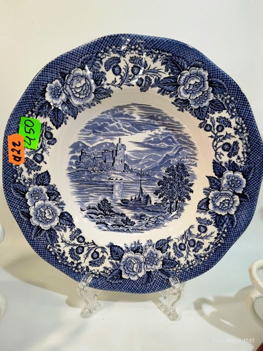 Англійський сервіз чайний синій Серія Королівські дома Британії Замки