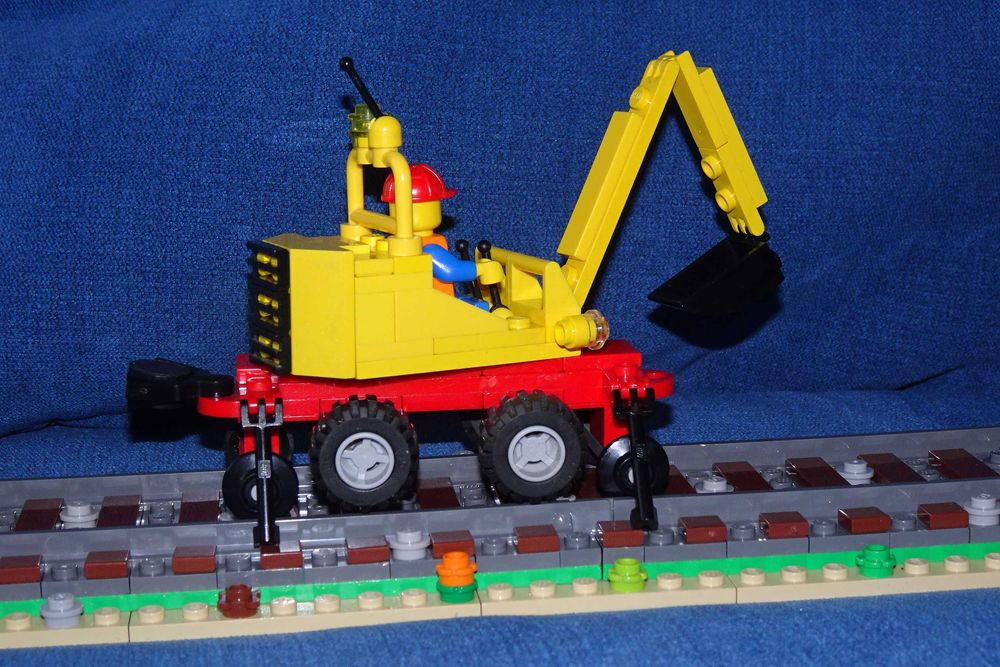 GRATIS wysyłka LEGO Train 9V - 4525 Road and Rail Repair koparka