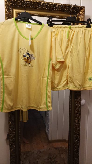 Piżama damska letnia żółta.