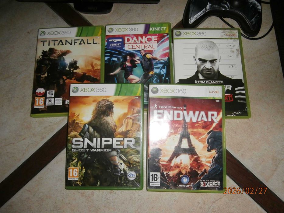 Konsola Xbox 360 E 250G + okablowanie + pad + 5 gier Cena Ostateczna