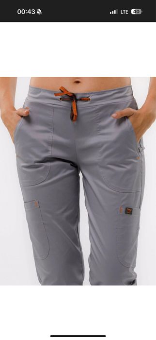 Сірі медичні штани капрі