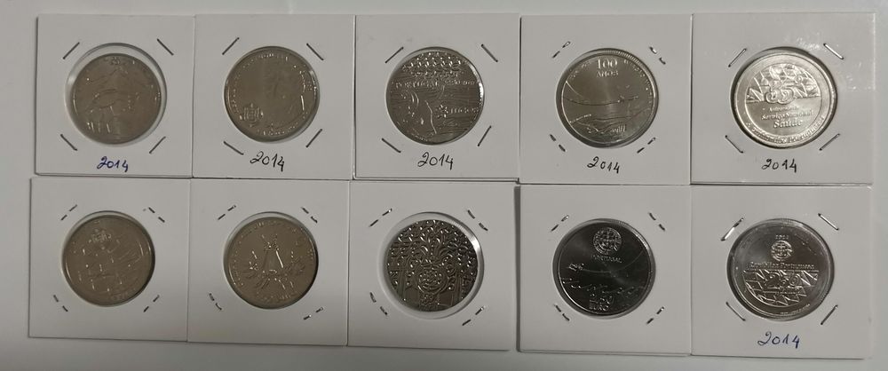 Conjunto das 6 moedas 2,5€ coleção  Portugal 2014