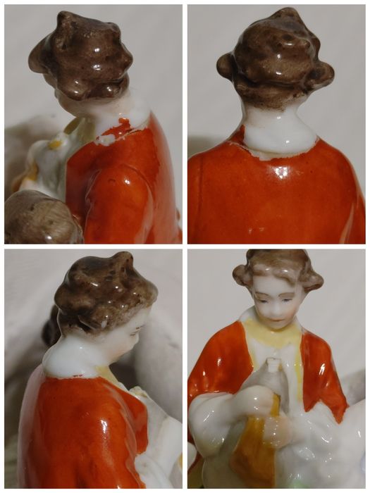 Статуэтка кавалер с дамой MULLER Мюллер фарфор Германия 1890-1927 год