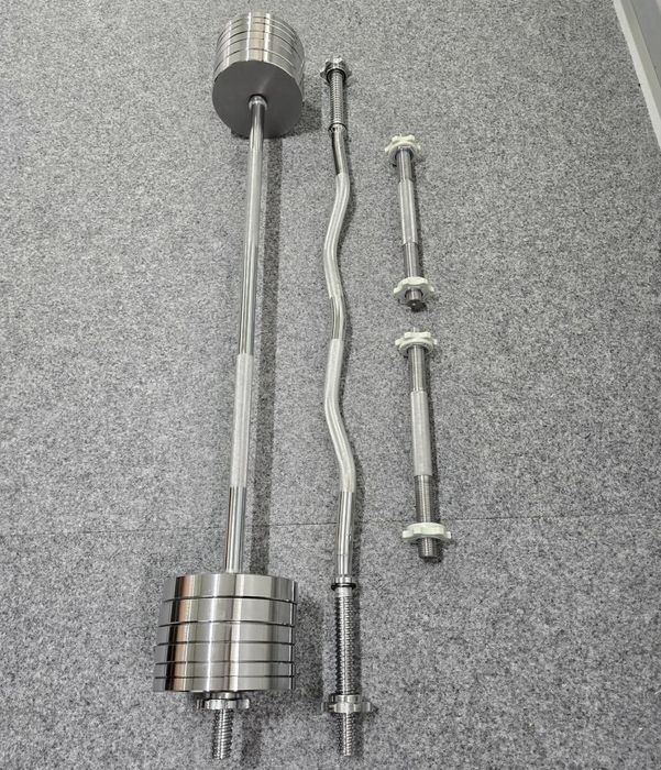 Набір штанга + гантелі 50 кг 71 кг 92 кг гантели металлические стальні