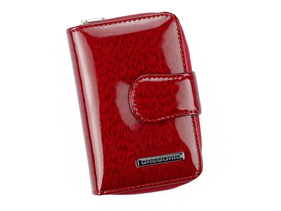 portfel damski  czerwony lakierowany  gregorio