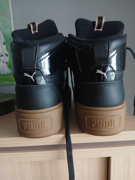 Puma Karmen Rebelle Mid WTR z brązową, platformową podeszwa