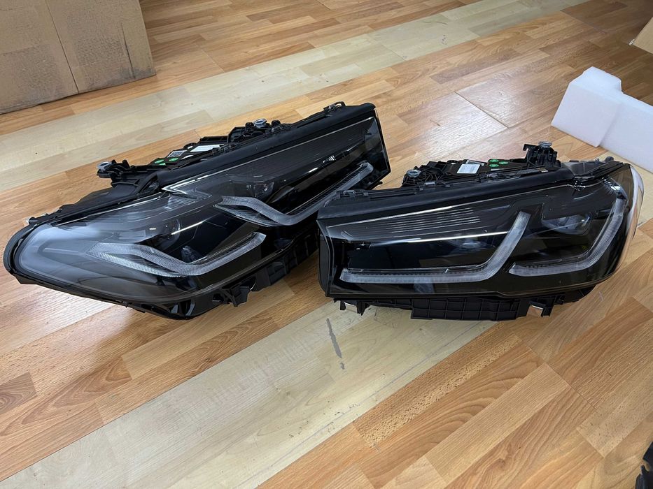 Фара bmw g30 g31 full led shadow black черные фары оптика бмв г30 г31 Замена до рестайлинга