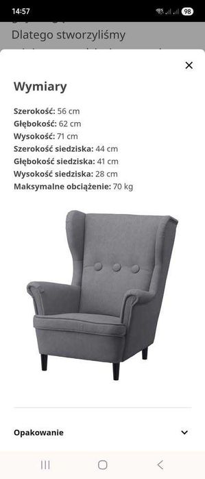 Fotel tapicerowany dla dzieci Ikea