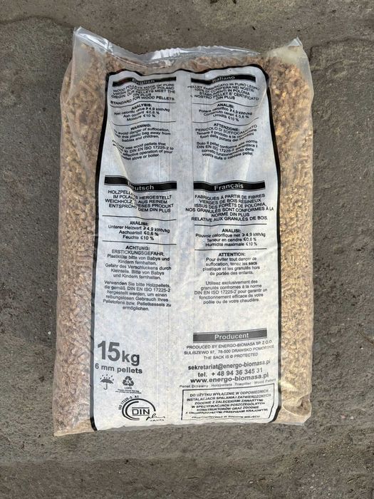 Pellet Fabich Premium DINplus 6 lub 8 mm 975kg paleta - dostawa gratis
