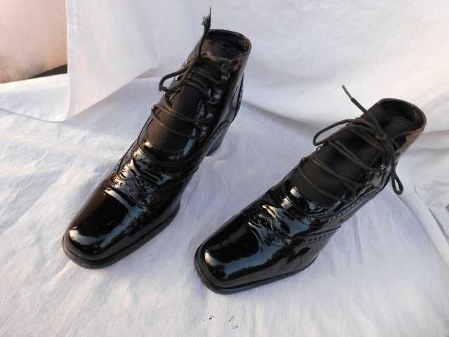 Cenedelle vero cuoio włoskie skórzane sznurowane botki lakierki 36
