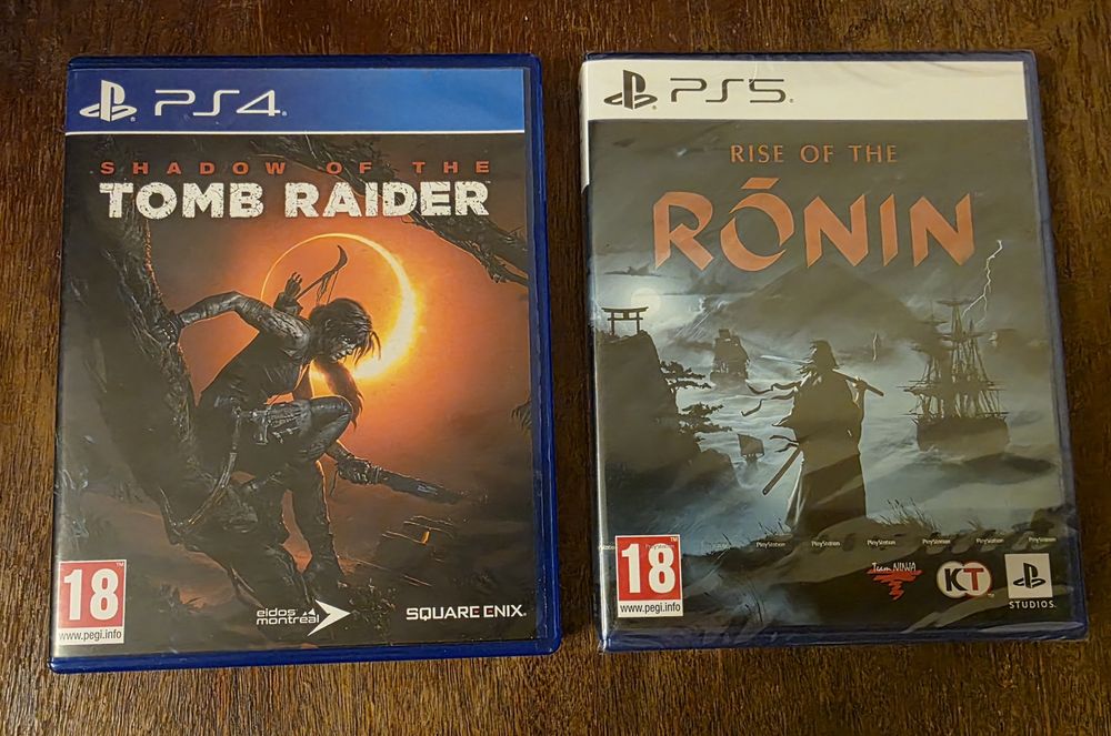 Shadow of the Tomb Raider (PS4), Rise of the Ronin (PS5)
