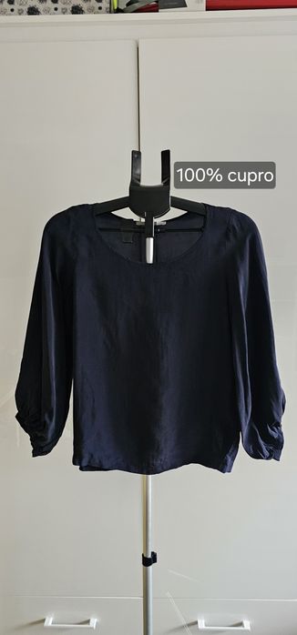 Granatowa bluzka 100% cupro 34 XS