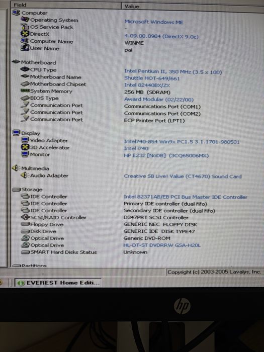 Torre Pentium 2 - 350Mhz - 256mb
