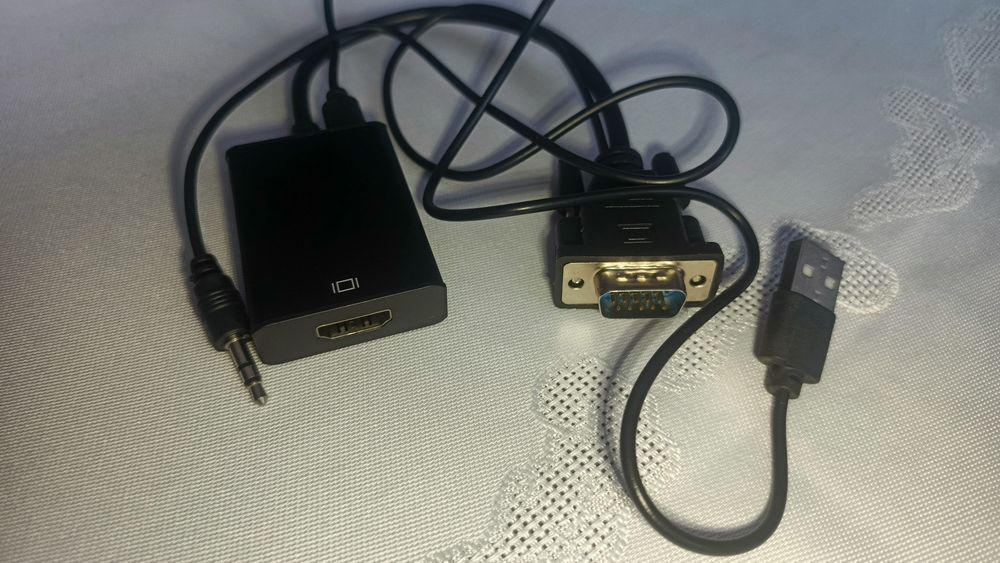 Конвертер адаптер VGA HDMI+аудіо 1080 VGA2HDMI перехідник монітор