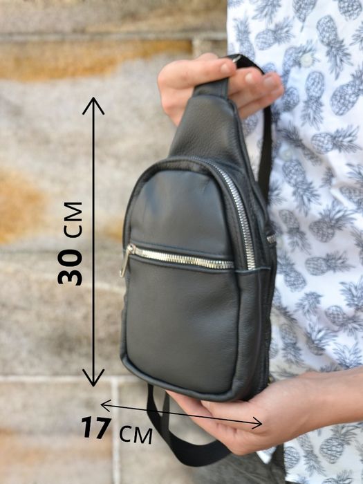 Шкіряна сумка слінг барсетка кобура кросбоді чоловіча кожаная